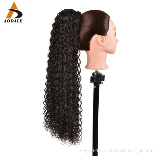 Long Afro Kinky Curly Ponytail Synthetic Drawstring Puff Ponytail Clip in Hair Extensions for African American